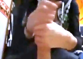 Japanese Femdom Gives an XXL Handjob