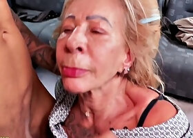 Tattooed 82-Year-Old Granny Pickup Sparks Anal Pounding