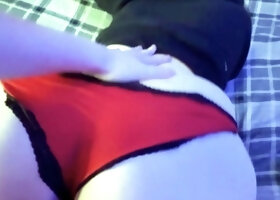 Amateur slut in red PVC ass fucked hardcore