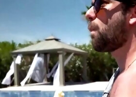 Step daddy gives a dark haired female an intense rimjob at