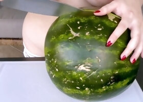 I bought this gorgeous watermelon from a local farmer- and