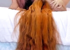 European amateur redhead masturbates on webcam