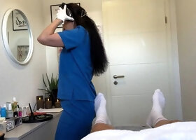 He Came Twice On The Massage Table - Handjob & Blowjob