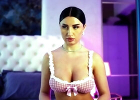 Beautiful brunette with big boobs jerk off instrucions