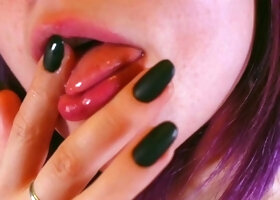 Sweet beauty masturbating on webcam close up
