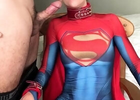 Supergirl subjected to hardcore deepthroating session